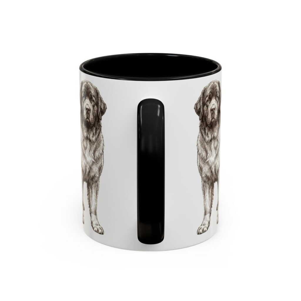 11oz Newfoundland Dog Dog Mom Mug, Black, back view
