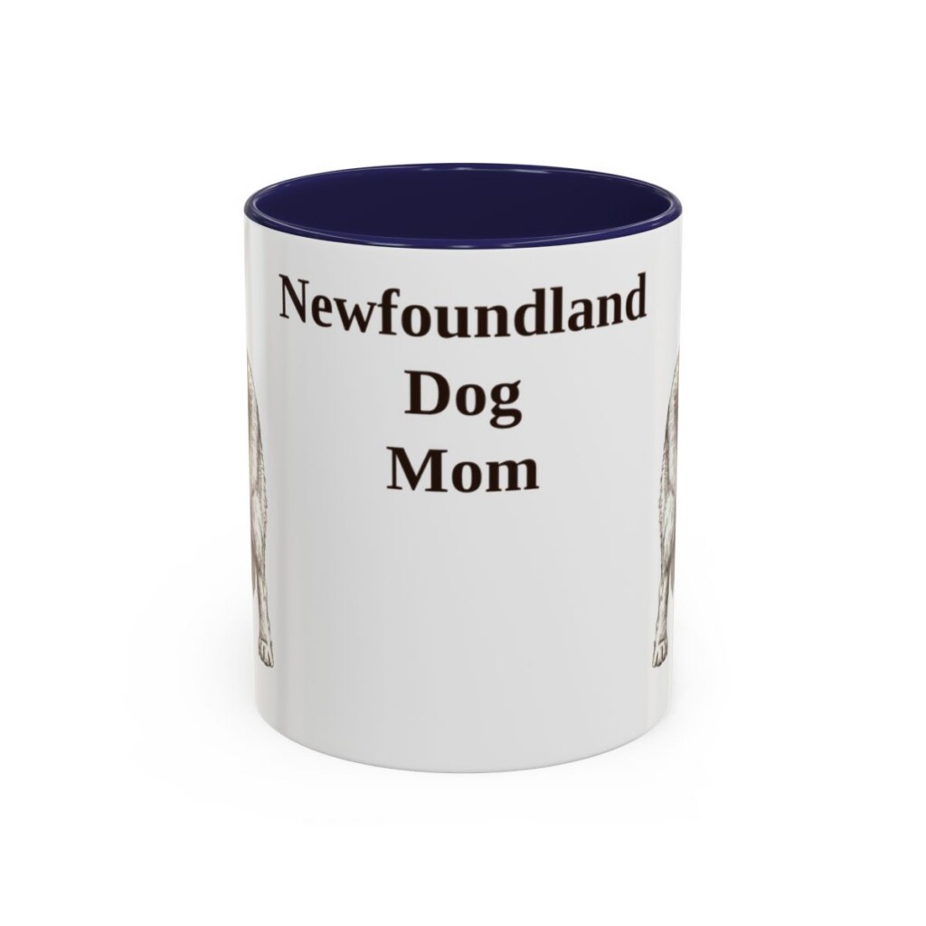 11oz Newfoundland Dog Dog Mom Mug, Navy, front view