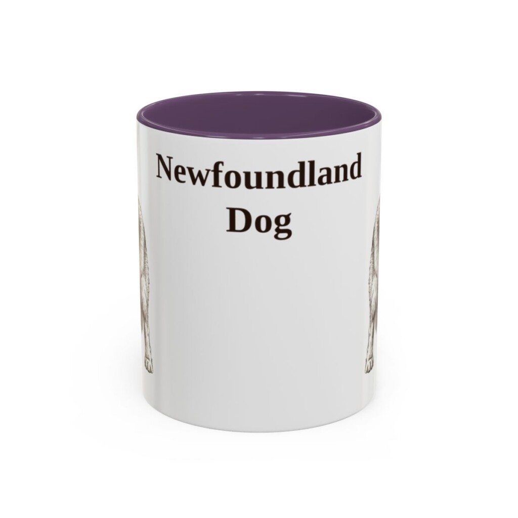 11oz-newfoundland-dog-mug-purple 11oz Newfoundland Dog Mug, Purple, front view