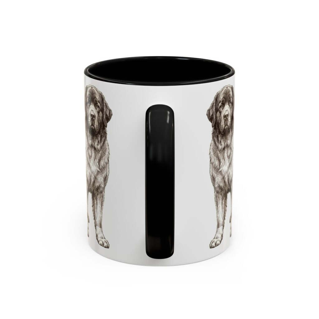 11oz Newfoundland Dog Mug, Black, back view