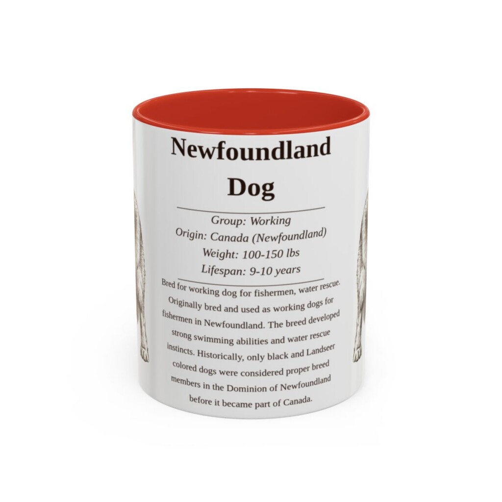 11oz Newfoundland Dog Mug, Red, front view