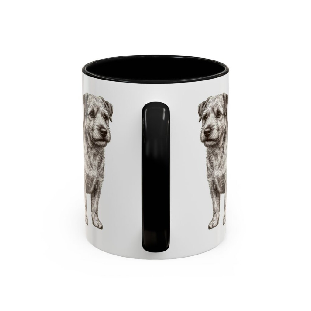 11oz Norfolk Terrier Dog Dad Mug, Black, back view