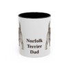 11oz Norfolk Terrier Dog Dad Mug, Black, front view