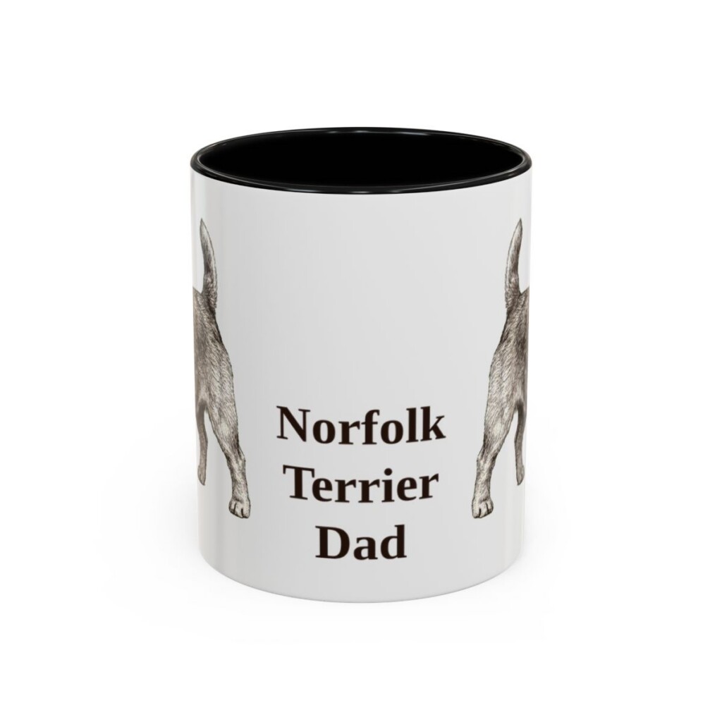 11oz Norfolk Terrier Dog Dad Mug, Black, front view