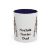 11oz Norfolk Terrier Dog Dad Mug, Navy, front view