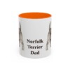 11oz Norfolk Terrier Dog Dad Mug, Orange, front view