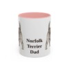 11oz Norfolk Terrier Dog Dad Mug, Pink, front view