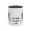 11oz Norfolk Terrier Dog Dad Mug, Purple, front view