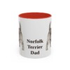 11oz Norfolk Terrier Dog Dad Mug, Red, front view