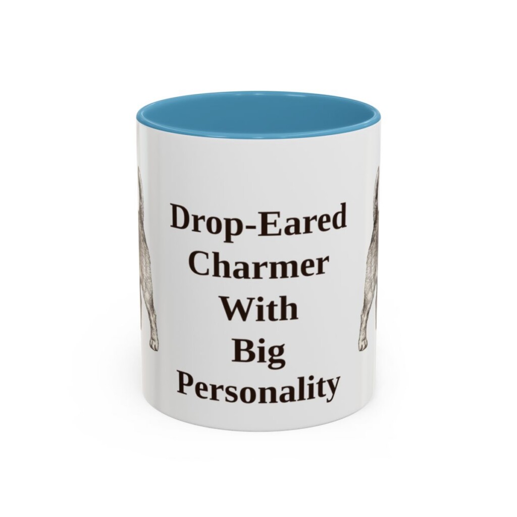 11oz Funny Norfolk Terrier Mug, Light Blue, front view