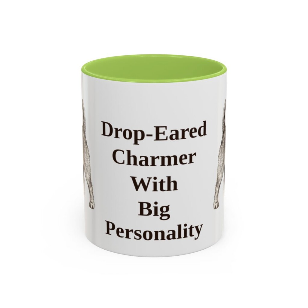 11oz Funny Norfolk Terrier Mug, Light Green, front view