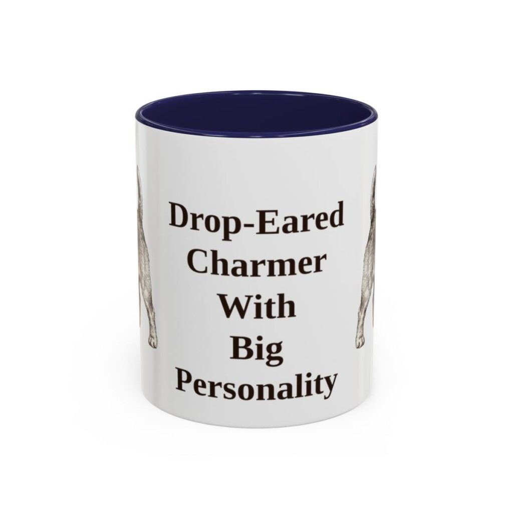 11oz Funny Norfolk Terrier Mug, Navy, front view
