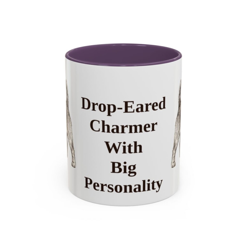 11oz Funny Norfolk Terrier Mug, Purple, front view