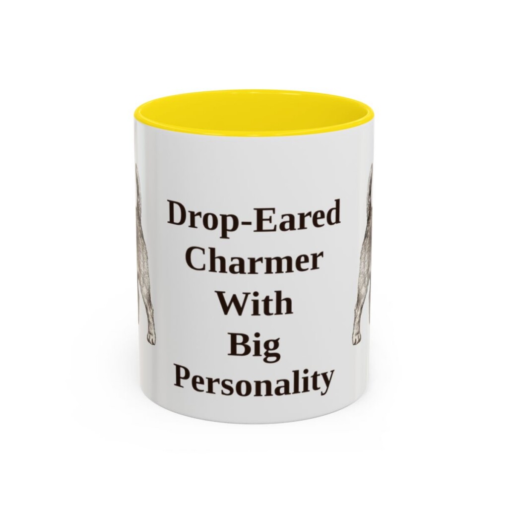 11oz Funny Norfolk Terrier Mug, Yellow, front view