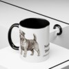 11oz Norfolk Terrier Latin Mug, Black, lifestyle photo