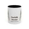 11oz Norfolk Terrier Latin Mug, Black, front view