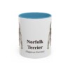 11oz Norfolk Terrier Latin Mug, Light Blue, front view