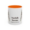 11oz Norfolk Terrier Latin Mug, Orange, front view