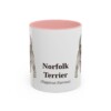 11oz Norfolk Terrier Latin Mug, Pink, front view