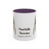 11oz Norfolk Terrier Latin Mug, Purple, front view