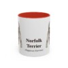 11oz Norfolk Terrier Latin Mug, Red, front view