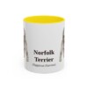11oz Norfolk Terrier Latin Mug, Yellow, front view