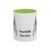 11oz Norfolk Terrier Mug, Light Green, front view