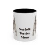 11oz Norfolk Terrier Dog Mom Mug, Black, front view