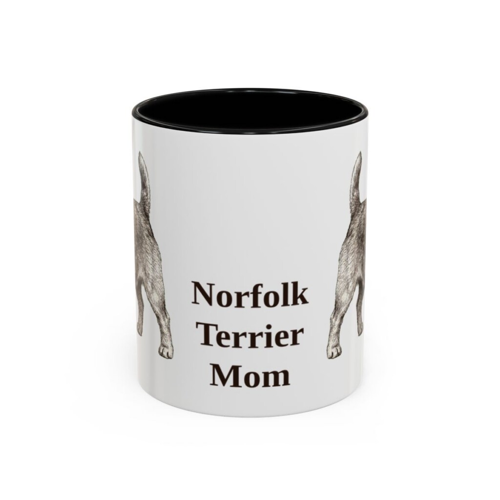 11oz Norfolk Terrier Dog Mom Mug, Black, front view