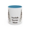11oz Norfolk Terrier Dog Mom Mug, Light Blue, front view