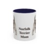 11oz Norfolk Terrier Dog Mom Mug, Navy, front view
