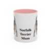 11oz Norfolk Terrier Dog Mom Mug, Pink, front view