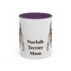 11oz Norfolk Terrier Dog Mom Mug, Purple, front view