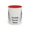 11oz Norfolk Terrier Dog Mom Mug, Red, front view