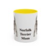 11oz Norfolk Terrier Dog Mom Mug, Yellow, front view