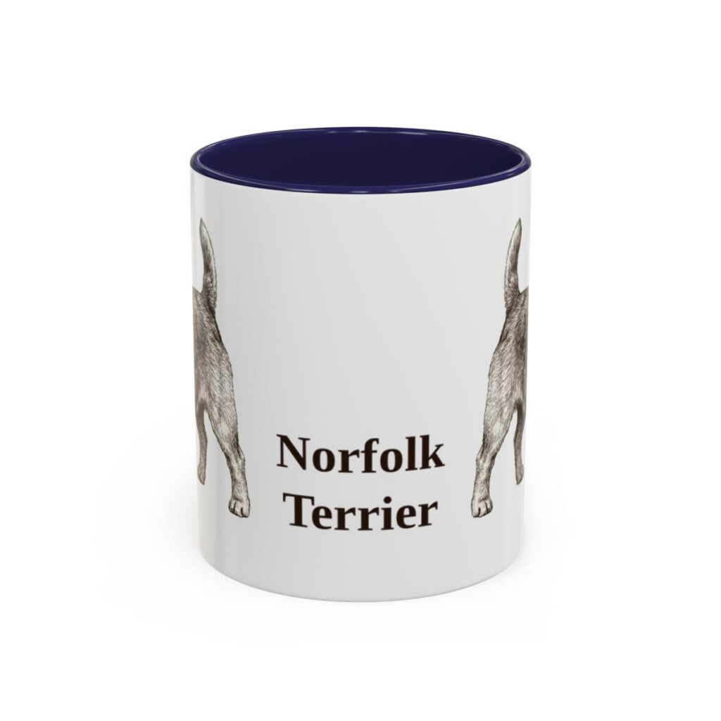 11oz Norfolk Terrier Mug, Navy, front view