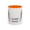 11oz Norfolk Terrier Mug, Orange, front view