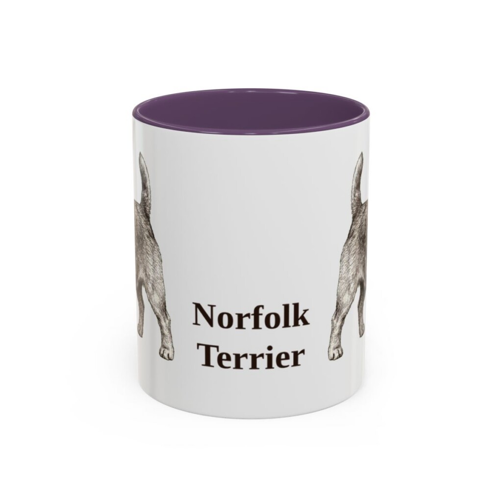 11oz Norfolk Terrier Mug, Purple, front view