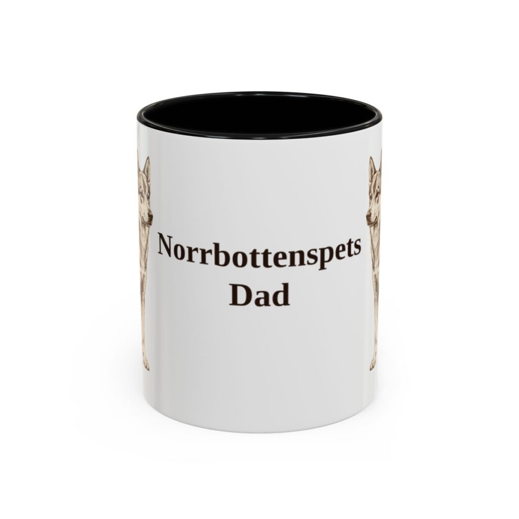 11oz-norrbottenspets-mug-dad-black-front 11oz Norrbottenspets Dog Dad Mug, Black, front view