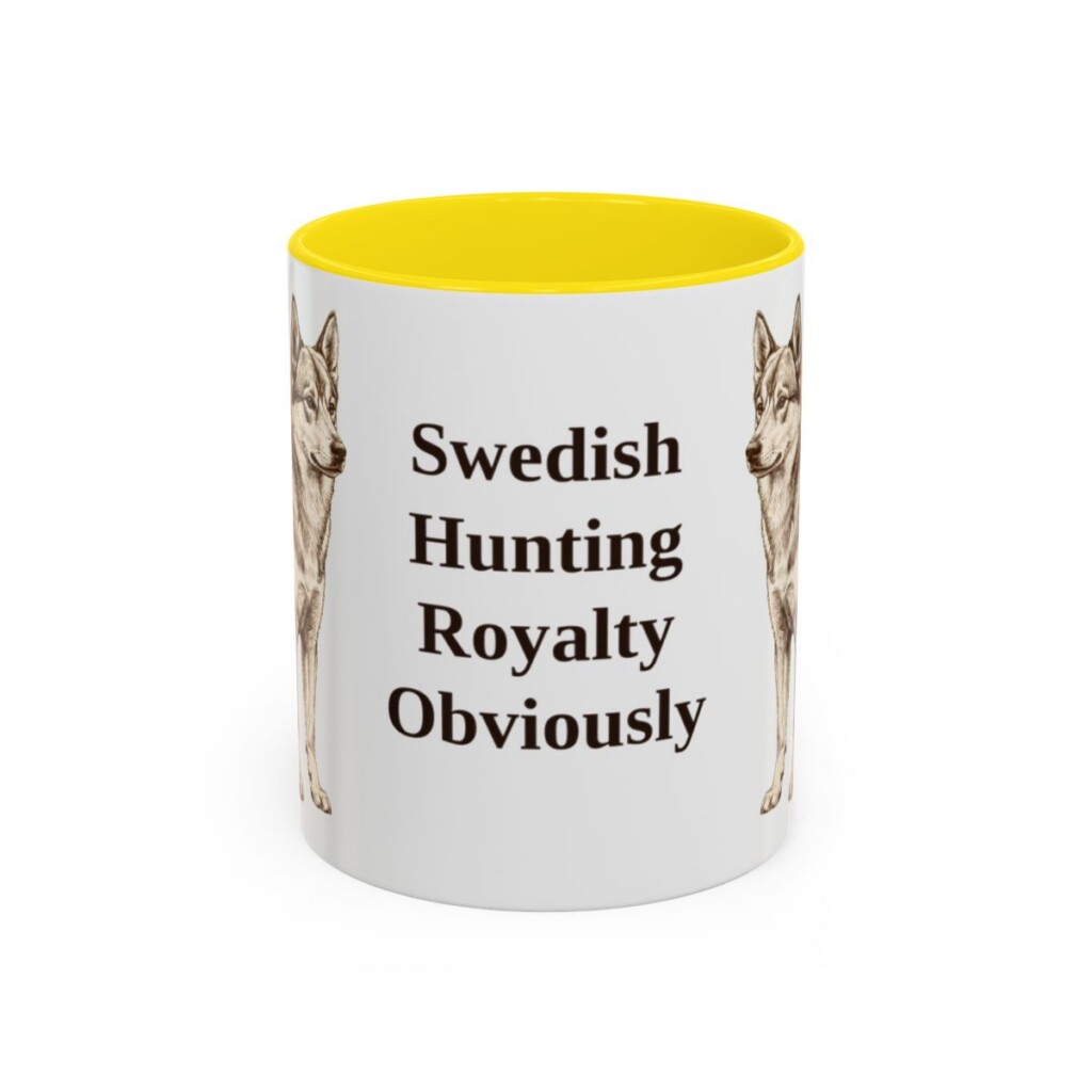 11oz Funny Norrbottenspets Mug, Yellow, front view