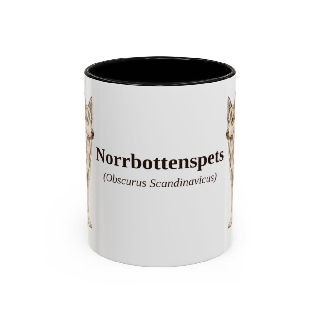 11oz Norrbottenspets Latin Mug, Black, front view
