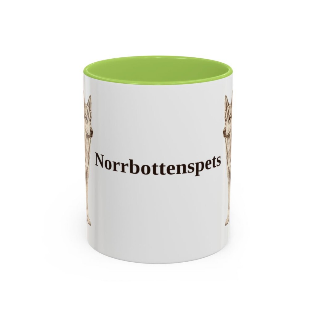 11oz Norrbottenspets Mug, Light Green, front view