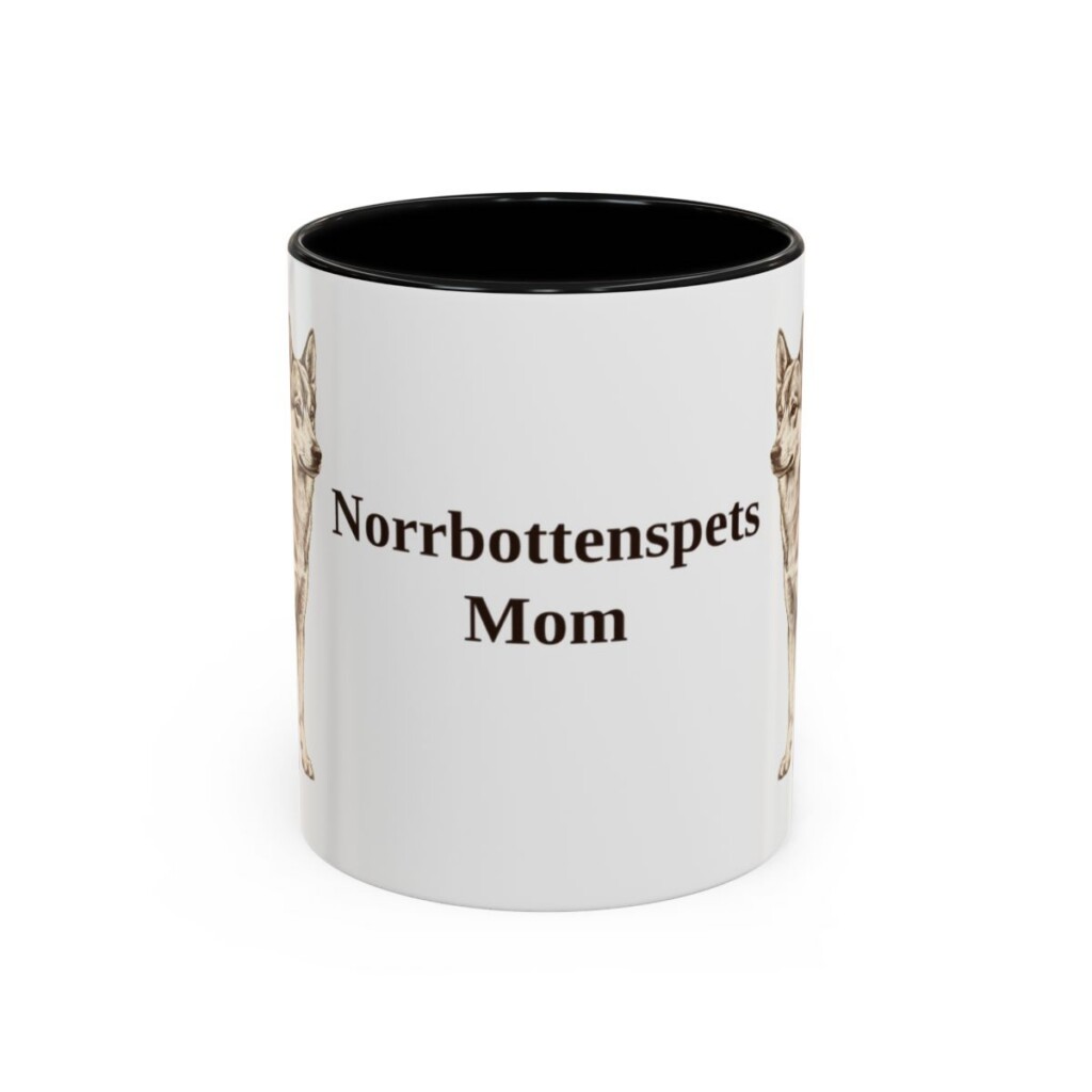 11oz-norrbottenspets-mug-mom-black-front 11oz Norrbottenspets Dog Mom Mug, Black, front view