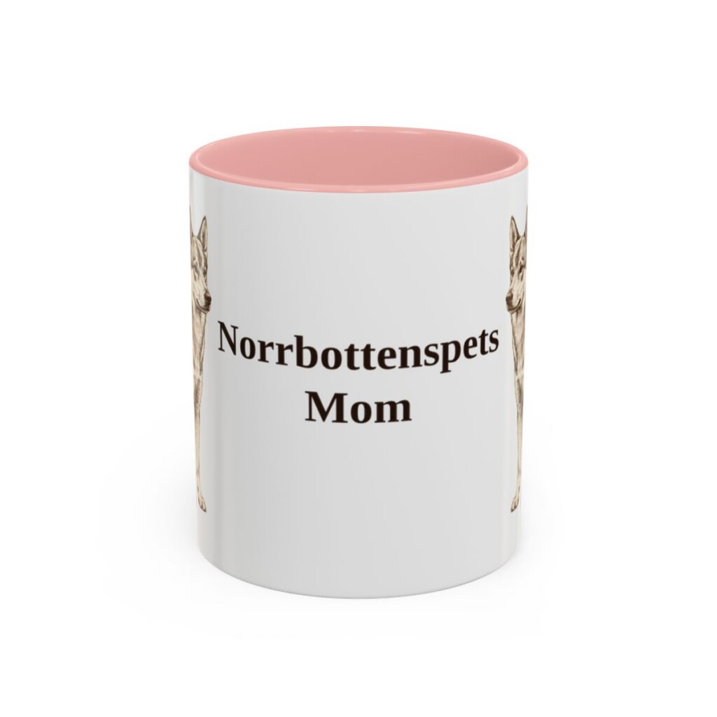 11oz-norrbottenspets-mug-mom-pink 11oz Norrbottenspets Dog Mom Mug, Pink, front view