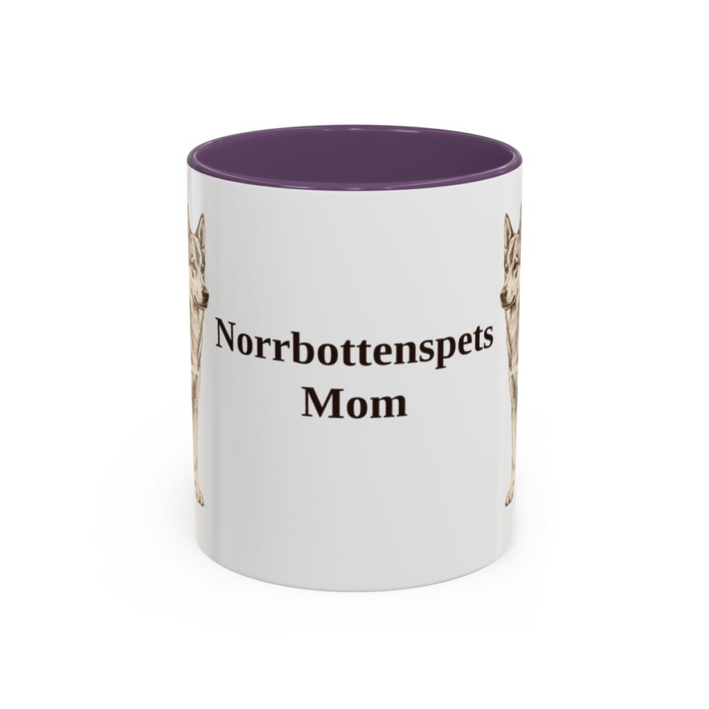 11oz-norrbottenspets-mug-mom-purple 11oz Norrbottenspets Dog Mom Mug, Purple, front view