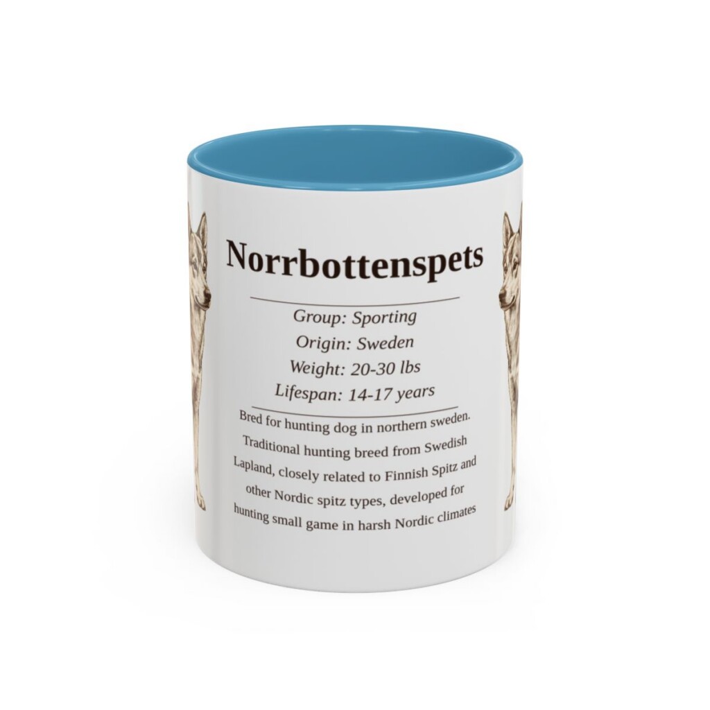 11oz Norrbottenspets Mug, Light Blue, front view