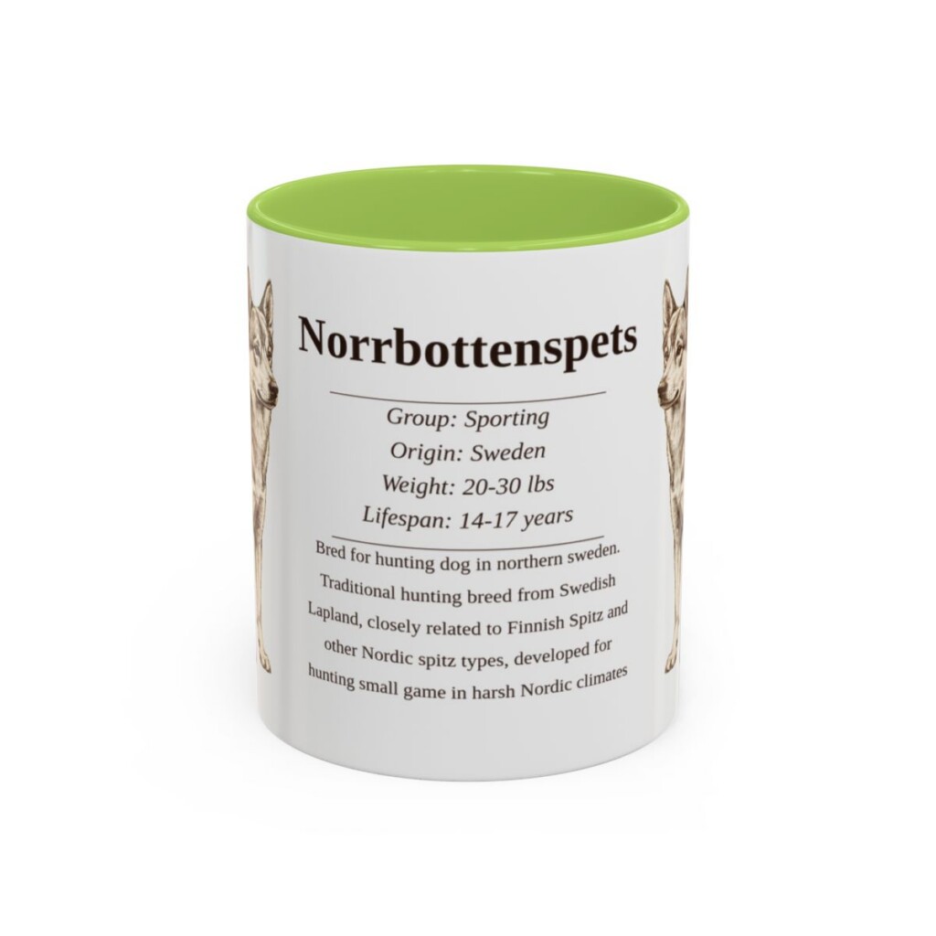 11oz Norrbottenspets Mug, Light Green, front view