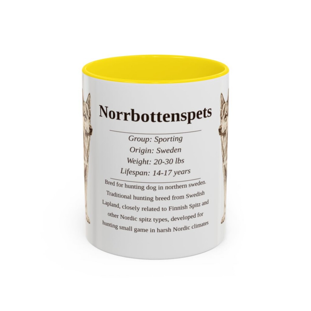 11oz Norrbottenspets Mug, Yellow, front view