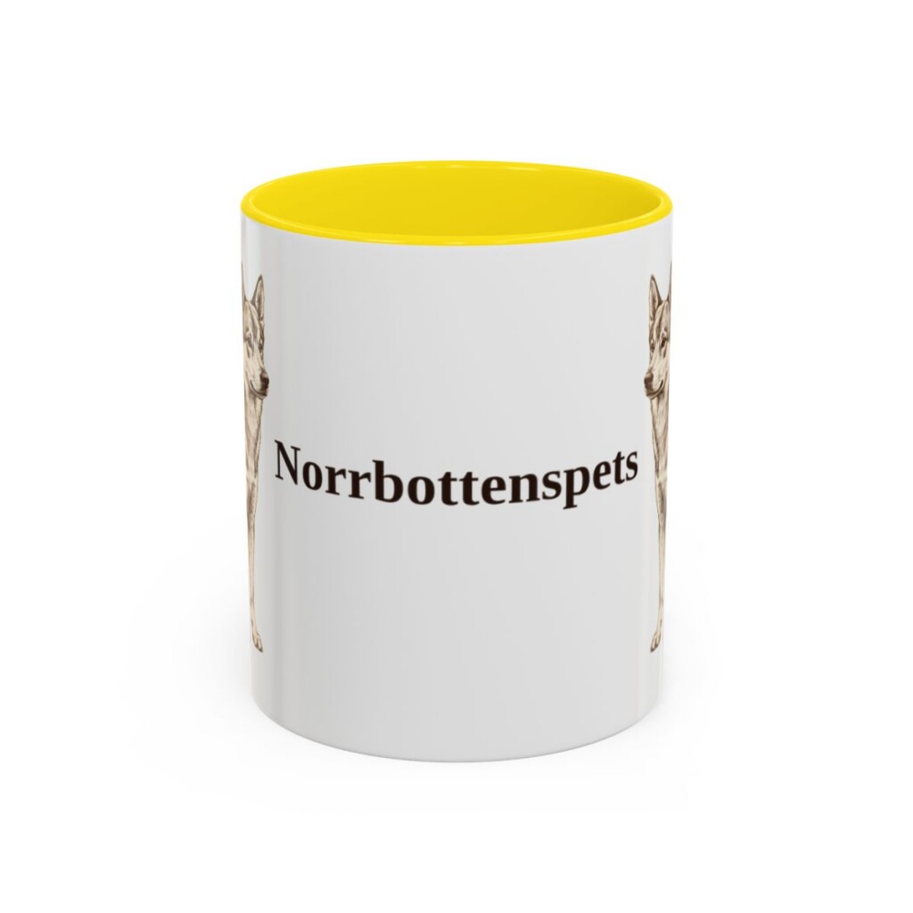 11oz Norrbottenspets Mug, Yellow, front view