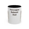 11oz Norwegian Buhund Dog Dad Mug, Black, front view